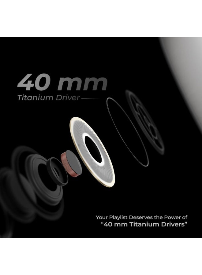 ZEBRONICS Silencio 111,Over Ear Wireless Headphone,Hybrid ANC (50dB),55*Hrs Backup,Transparency Mode,40mm Titanium Drivers,3 EQ Modes,ENC,Gaming Mode,Dual Pairing,Rapid Charge,Bluetooth v5.4 (White) - Image 5